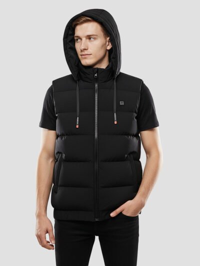 black heated down jacket