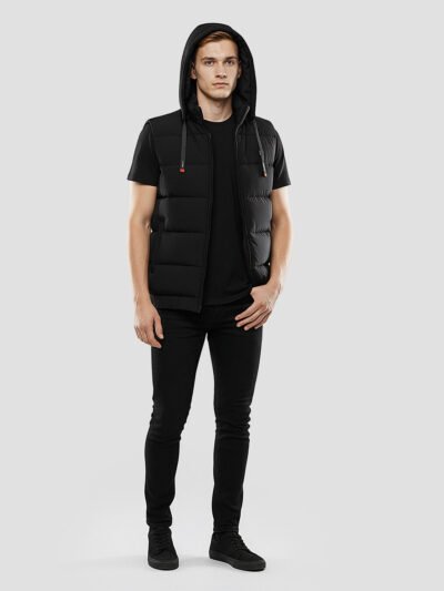 black heated down jacket