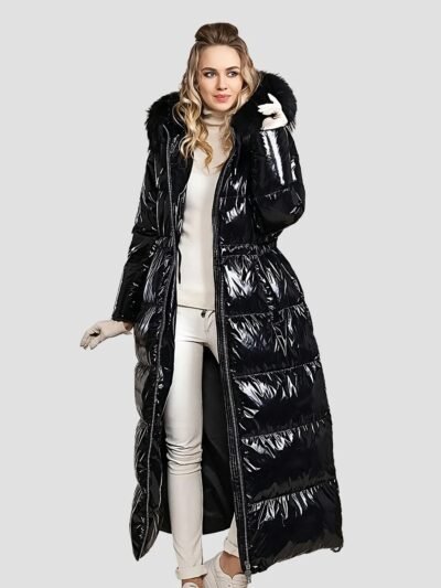 LUNA – Doudoune longue brillante femme 7 imgi 43 womens long shiny down jacket