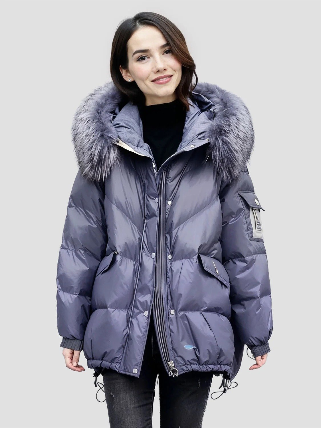 FURORA – Doudoune col fourrure femme 3 imgi 45 womens fur collar down jacket