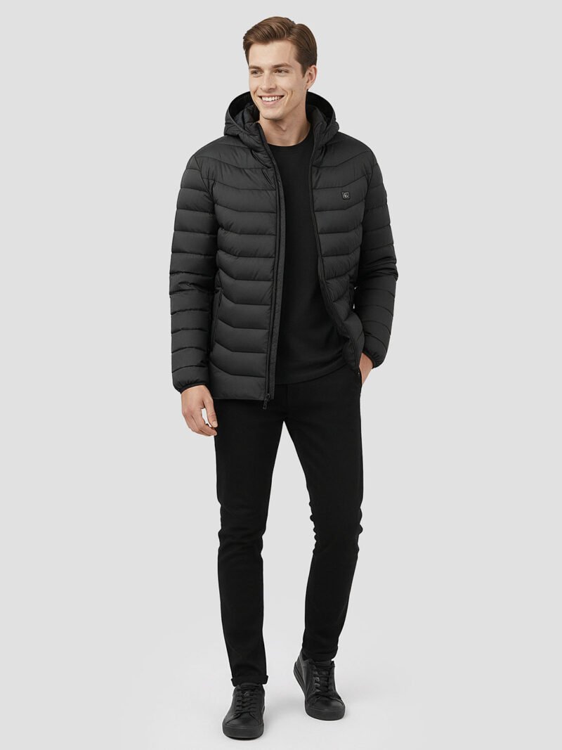 men's heated down jacket with battery