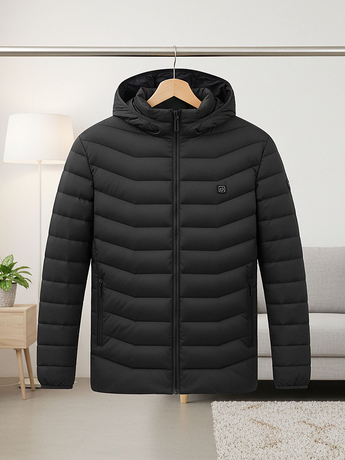 men's heated down jacket with battery