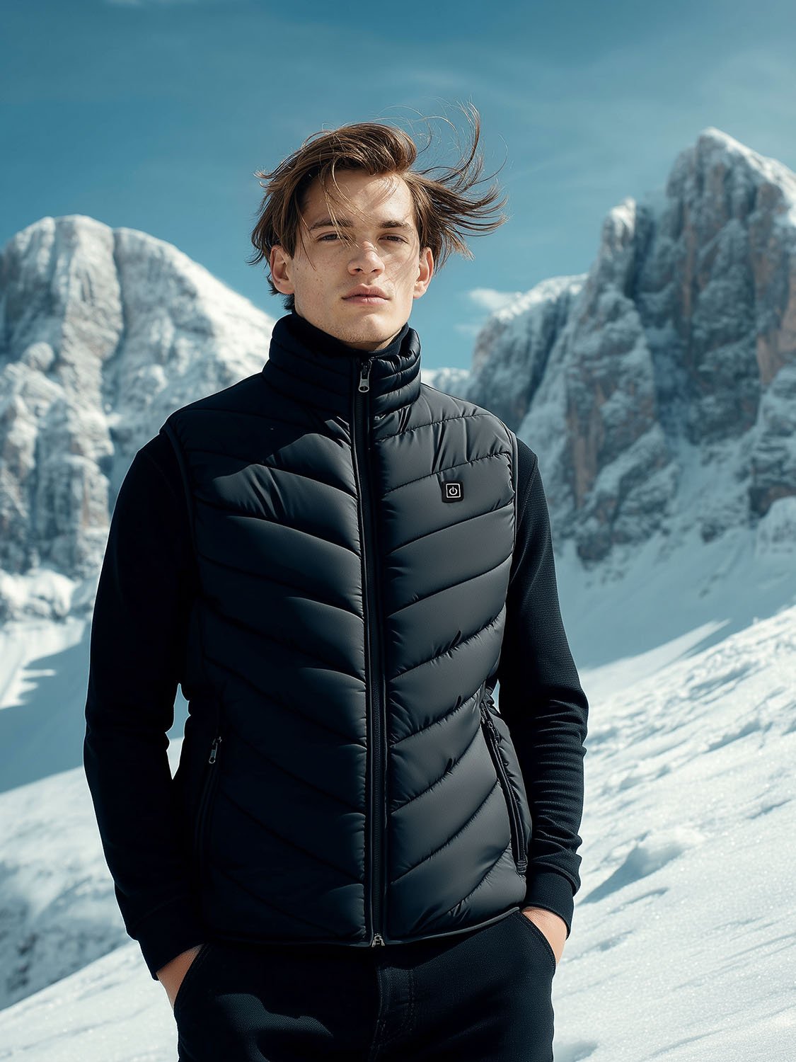 men's heated sleeveless down jacket