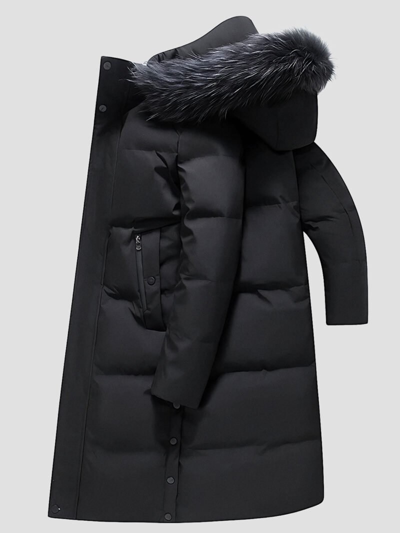 men's long fur down jacket