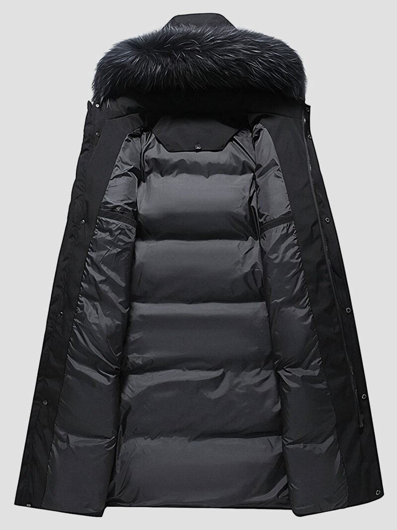 men's long fur down jacket