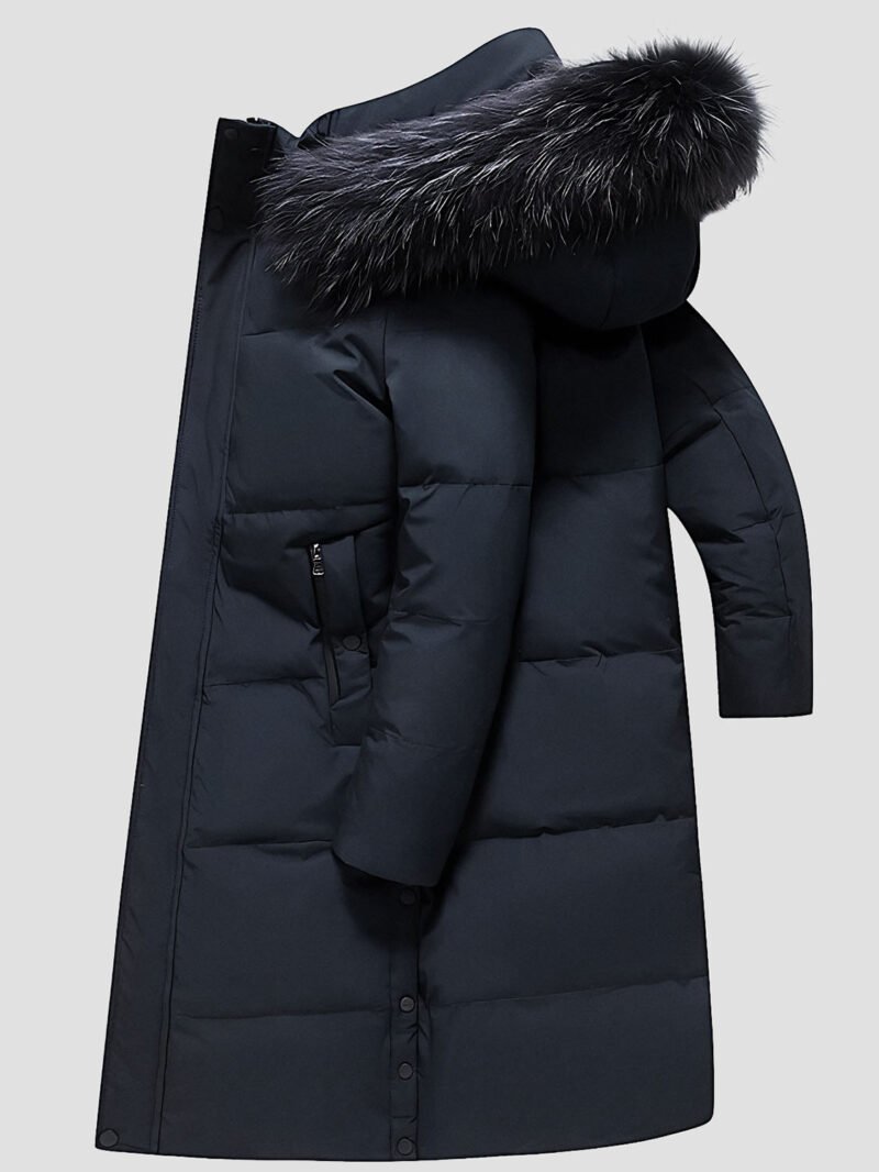 men's long fur down jacket