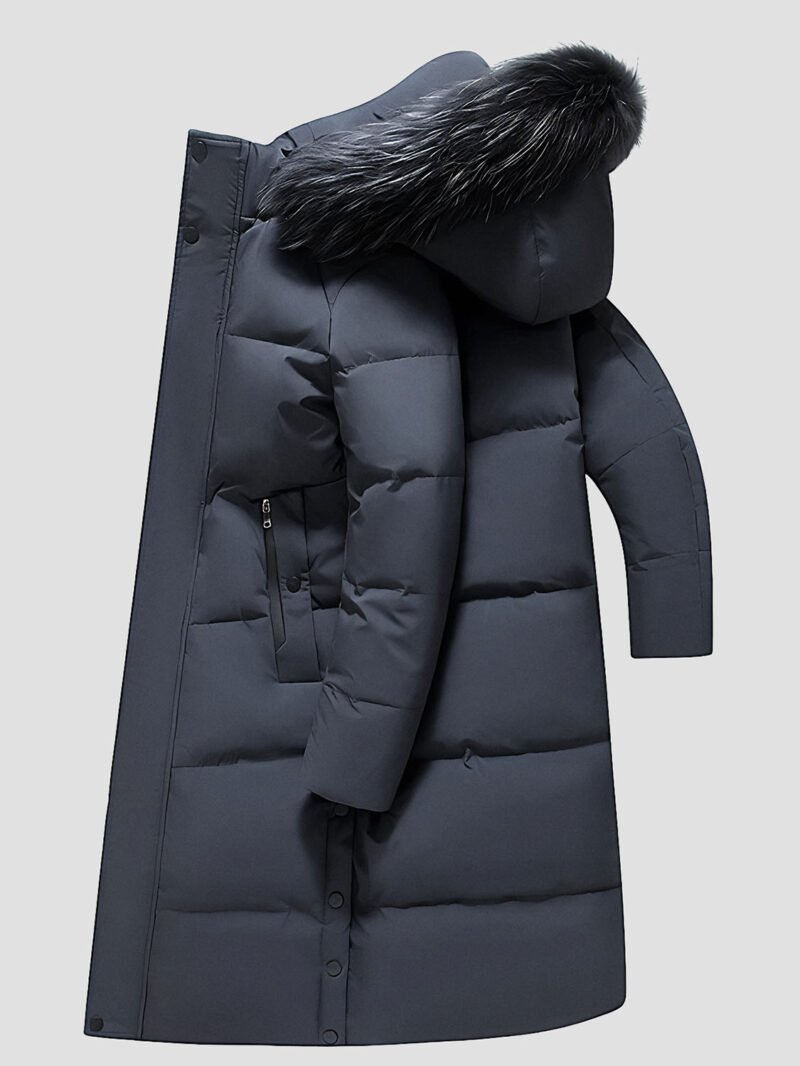men's long fur down jacket