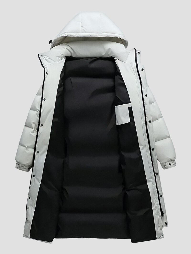men's long white down jacket