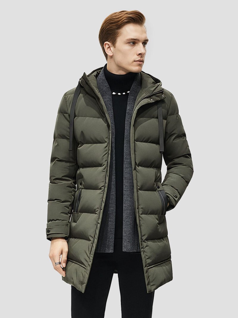men's mid-length down jacket