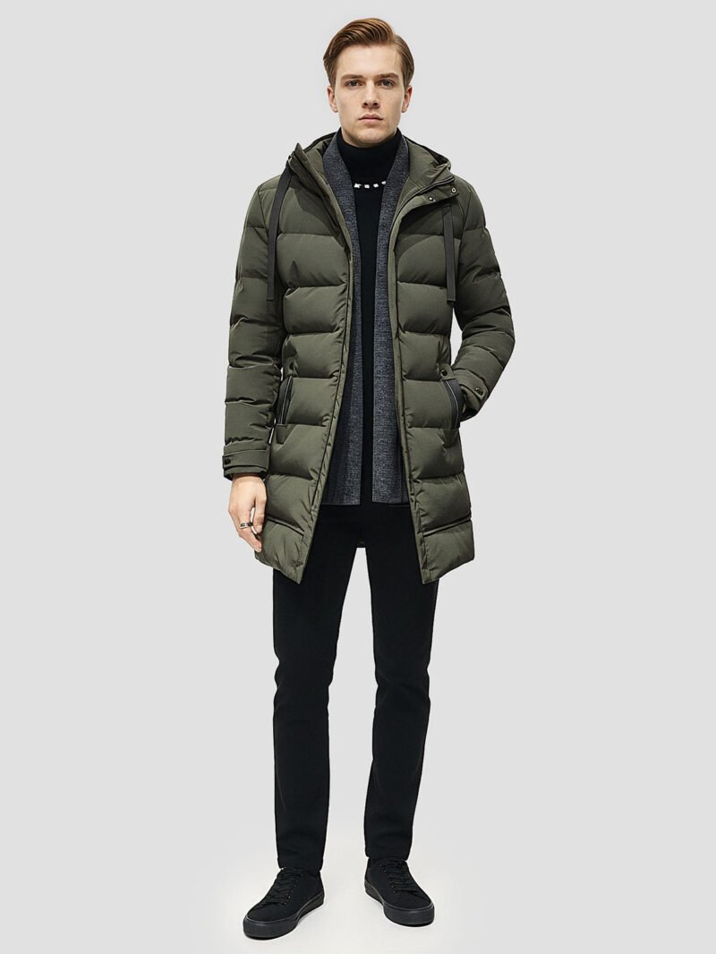 men's mid-length down jacket