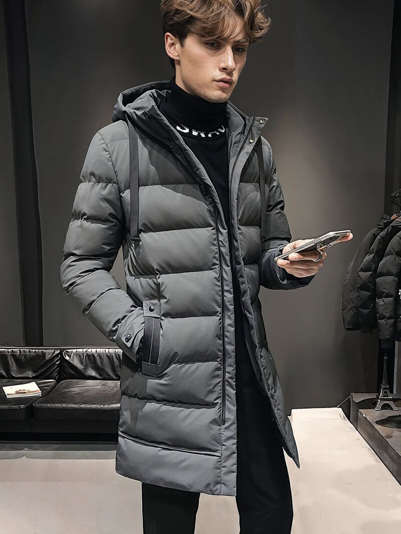men's mid-length down jacket