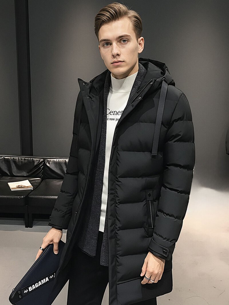 men's mid-length down jacket