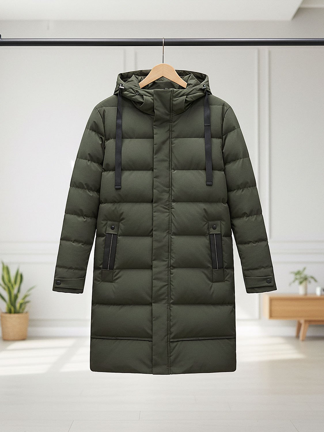 men's mid-length down jacket