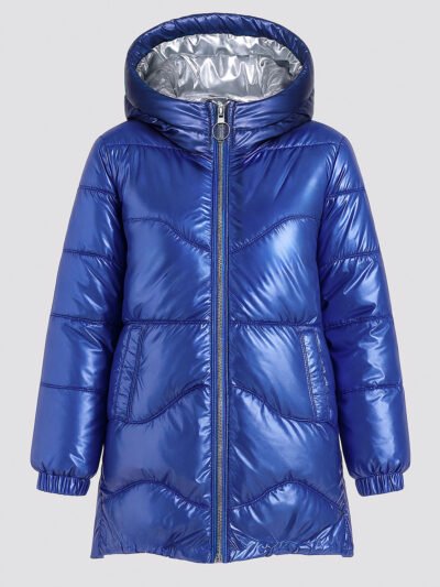 shiny women's down jacket with hood