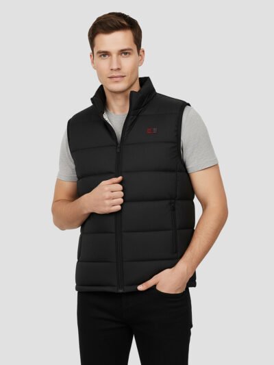 short-sleeved heated down jacket