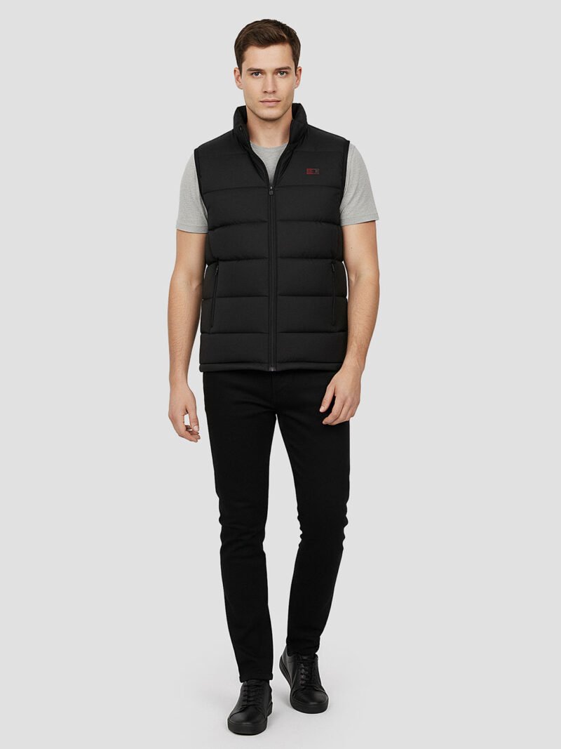 short-sleeved heated down jacket