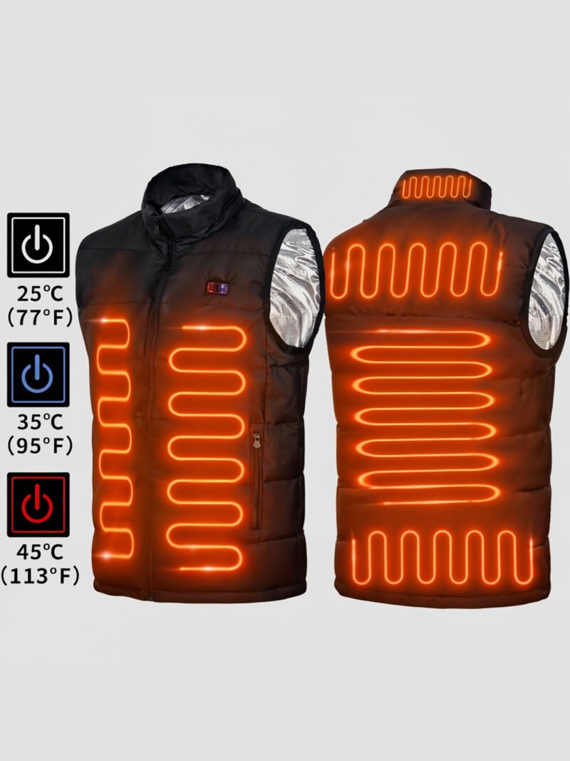 short-sleeved heated down jacket