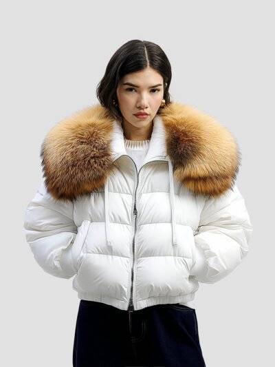 women's big fur down jacket