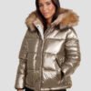women's down jacket with fur hood