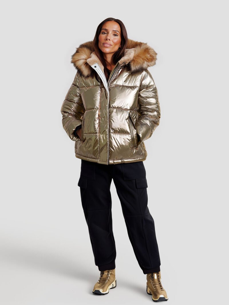 women's down jacket with fur hood