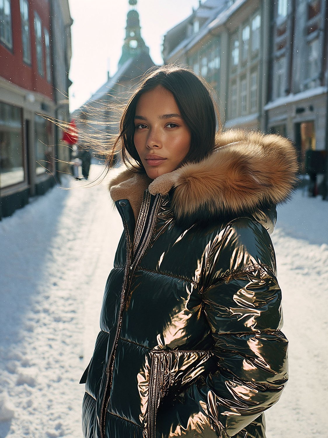 NORDIK – Doudoune femme capuche en fourrure 6 women's down jacket with fur hood