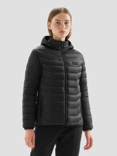 women's heated down jacket with battery