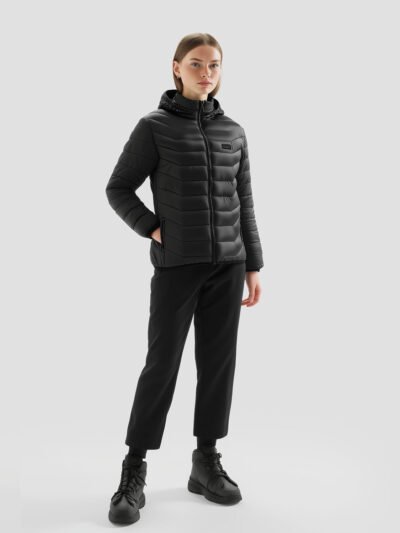 women's heated down jacket with battery