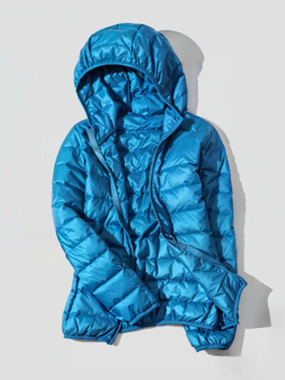 women's lightweight down jacket with hood