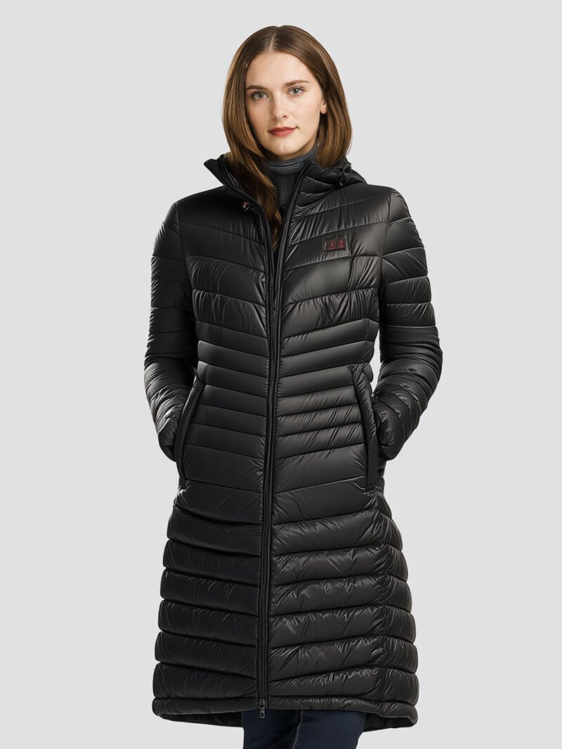 womens-long-heated-down-jacket women's long heated down jacket