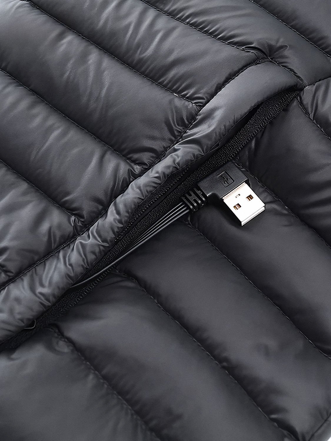 women's long heated down jacket