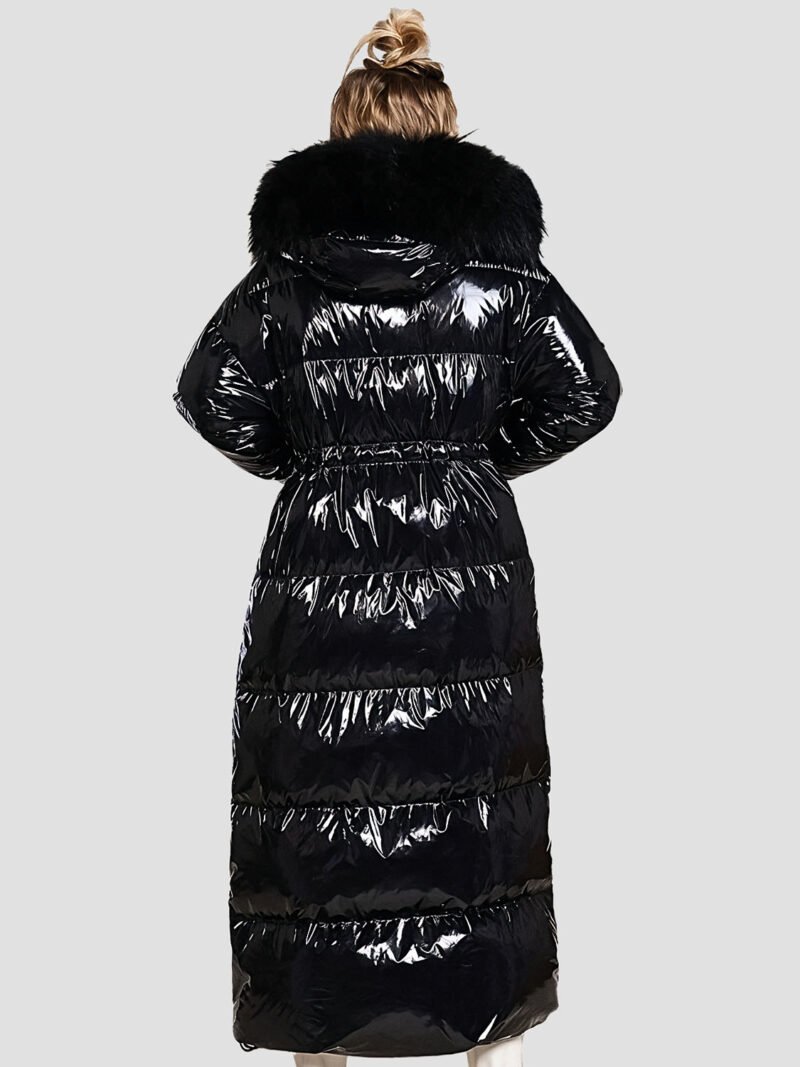 women's long shiny down jacket