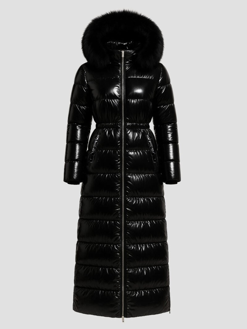 women's long shiny down jacket
