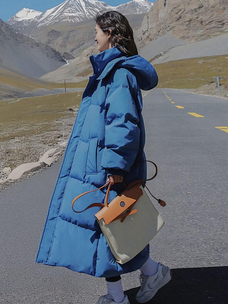 women's long warm down jacket