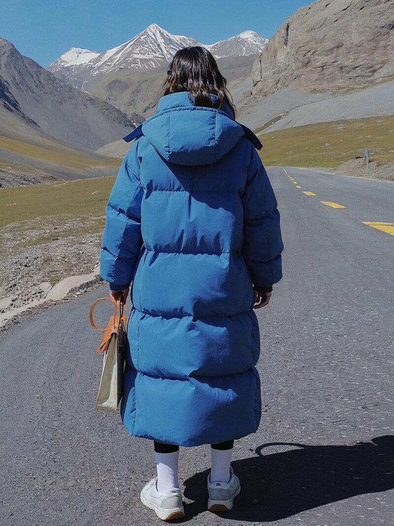 women's long warm down jacket