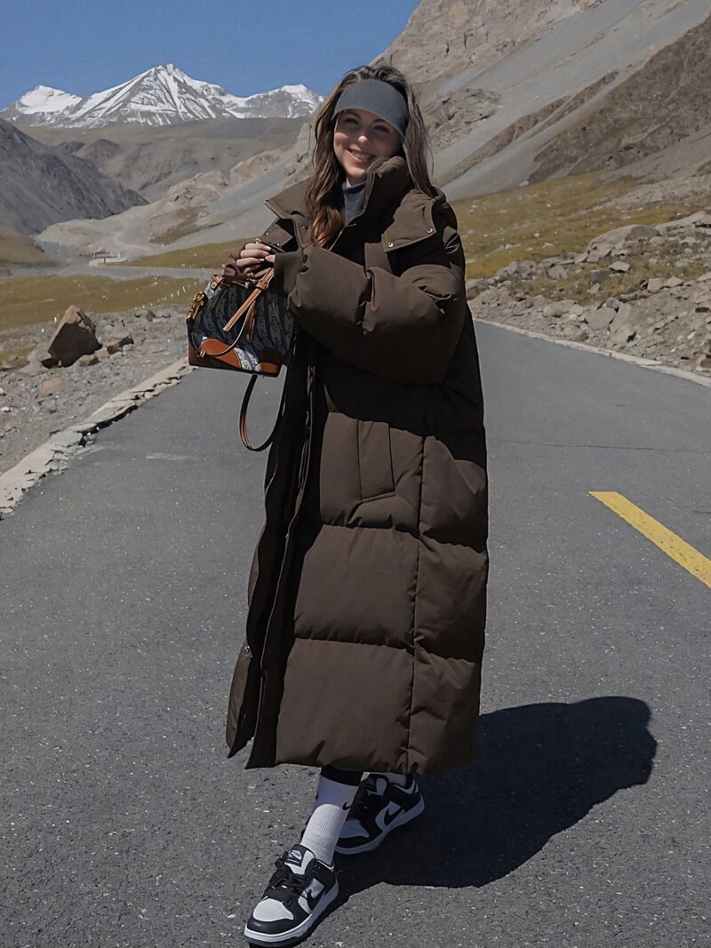 women's long warm down jacket