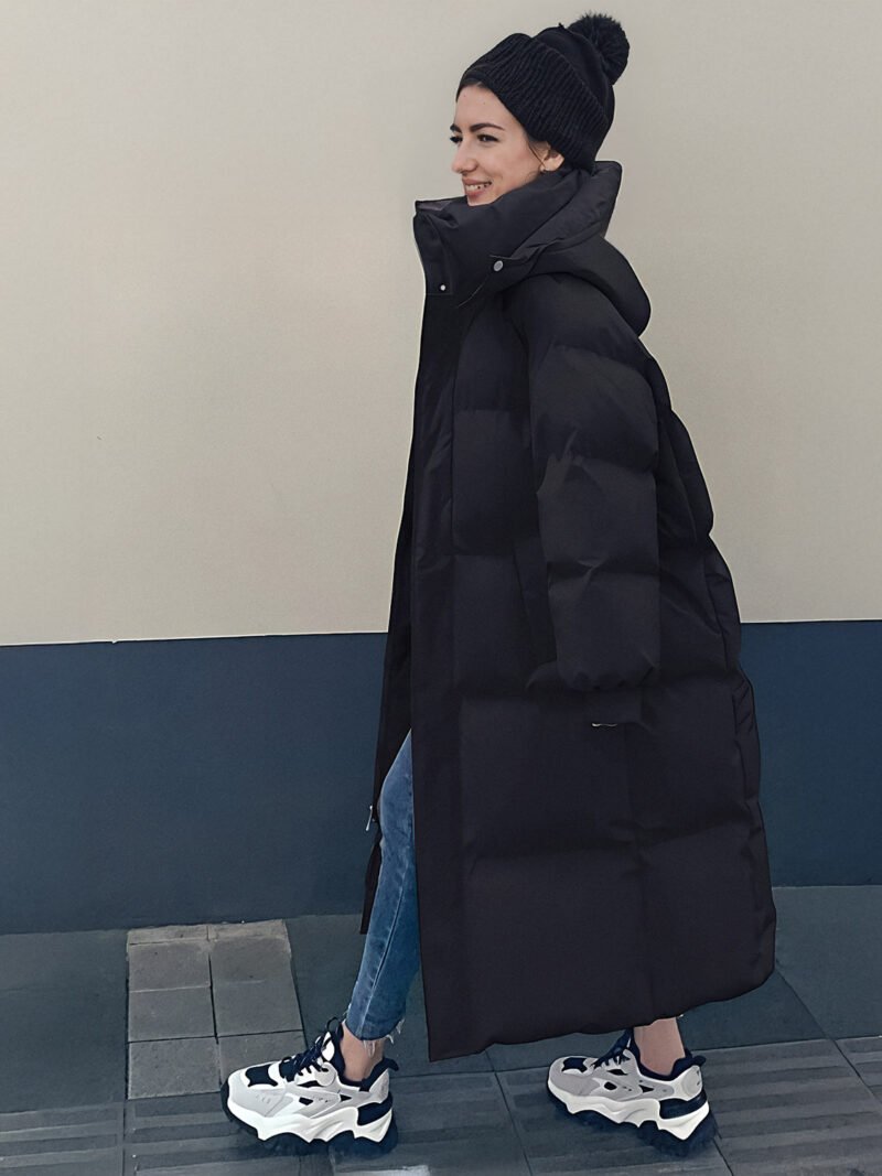 women's long warm down jacket