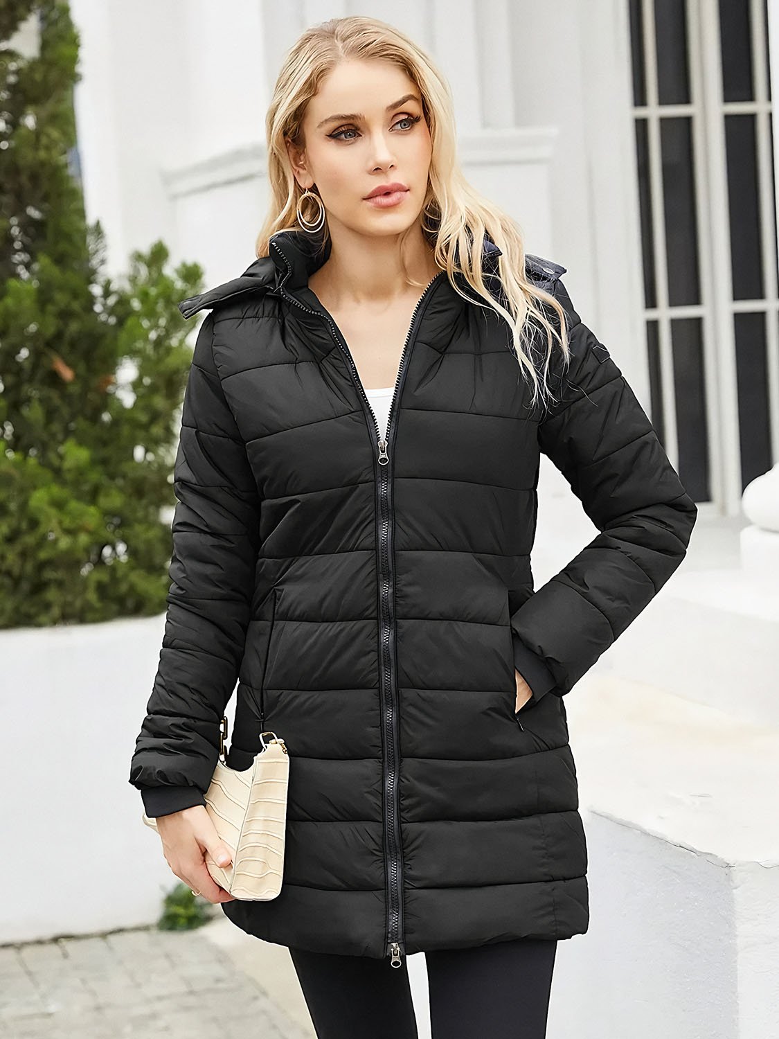 women's mid-length down jacket