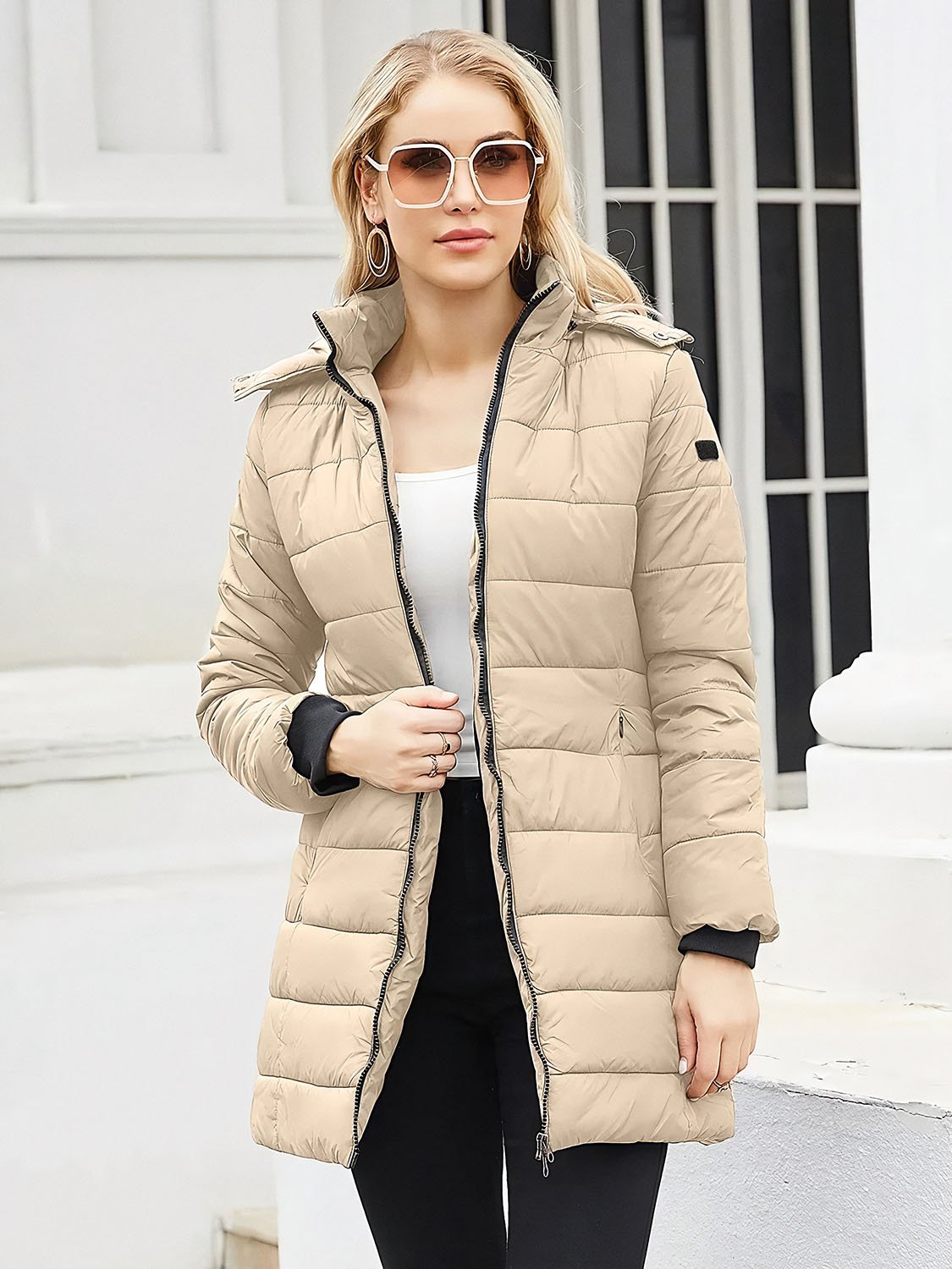 women's mid-length down jacket