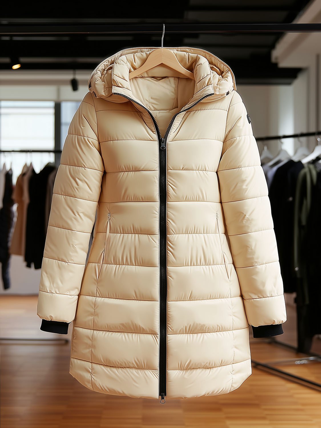 women's mid-length down jacket