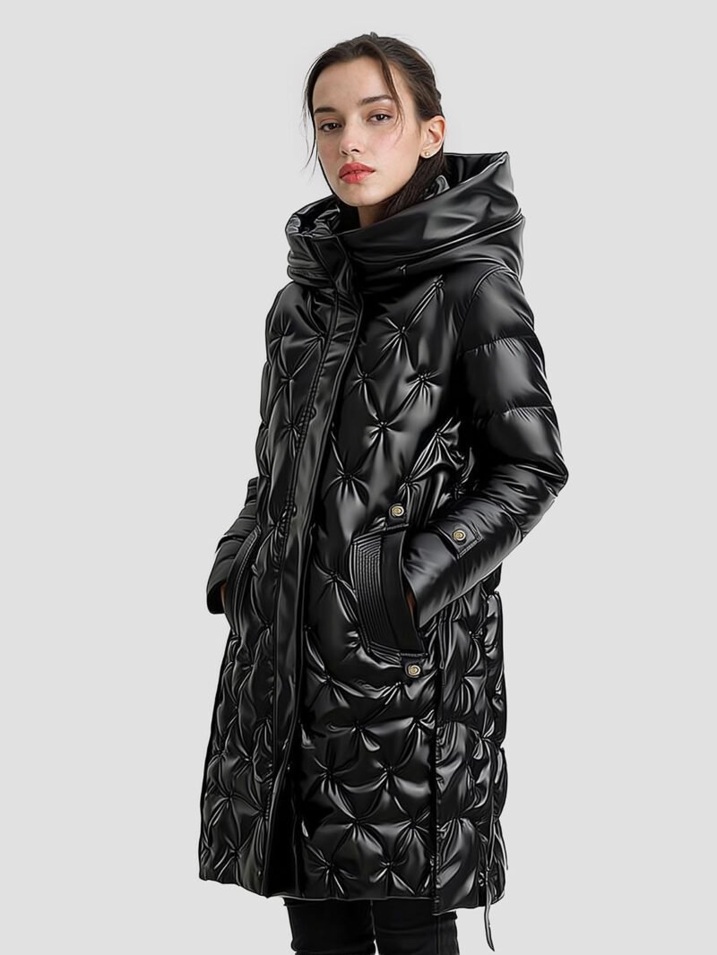 women's shiny quilted down jacket