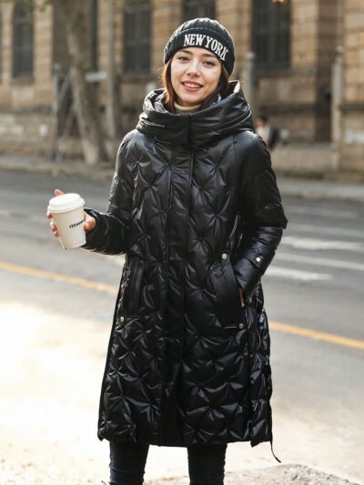 women's shiny quilted down jacket