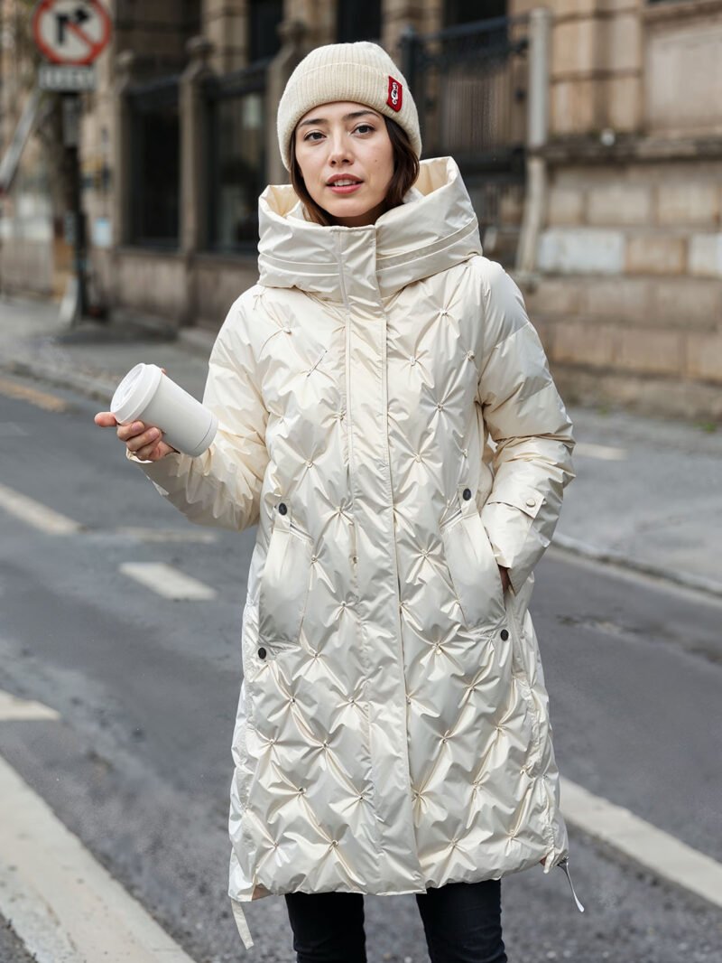 women's shiny quilted down jacket