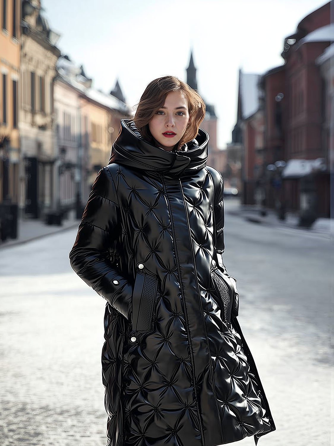 GALAXY – Doudoune matelassée brillante femme 6 womens shiny quilted down jacket 7