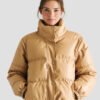 Women's faux leather down jacket