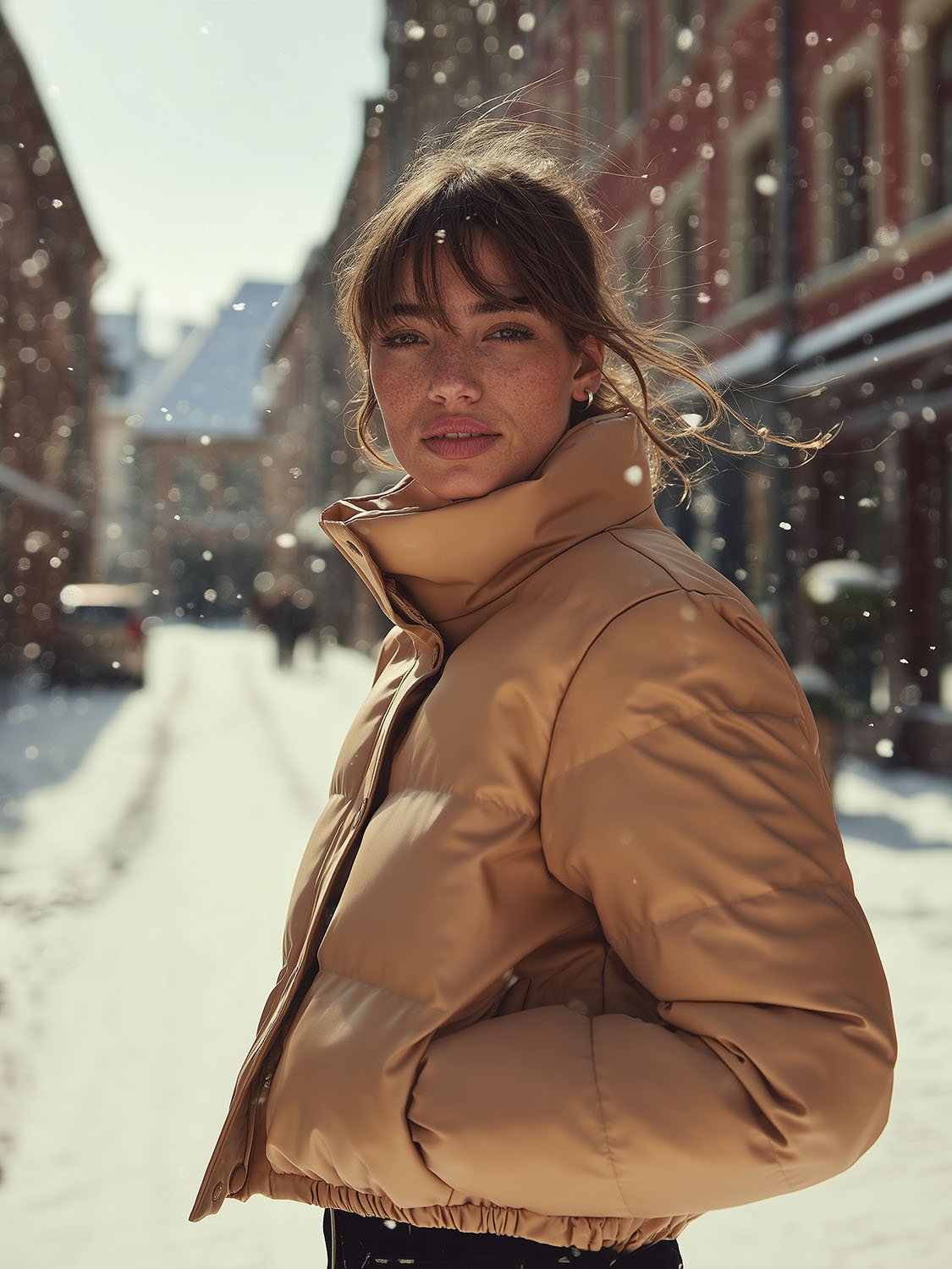 SIMILUX – Doudoune simili cuir femme 6 Womens faux leather down jacket 6