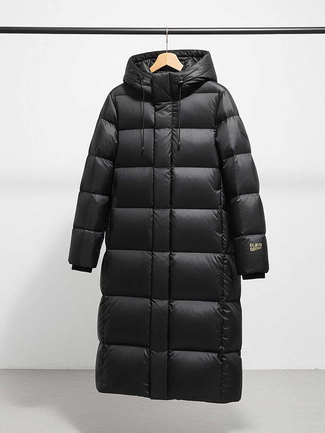 DARKSHINE – Doudoune longue brillante noire 7 black shiny long down jacket
