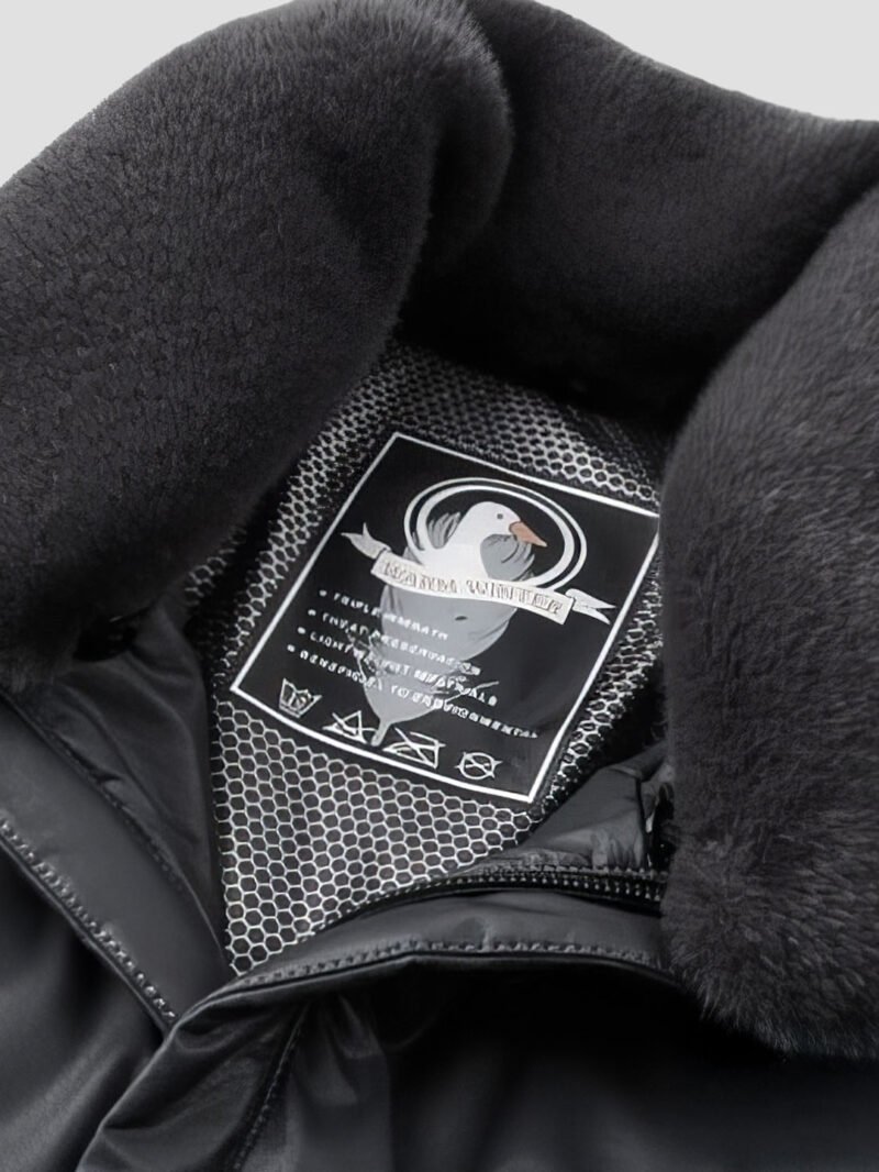 luxury men's leather down jacket