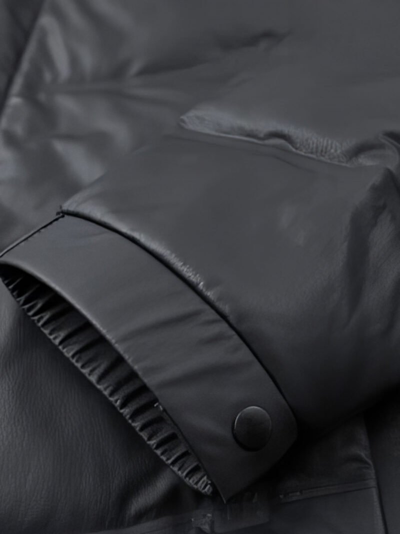 luxury men's leather down jacket