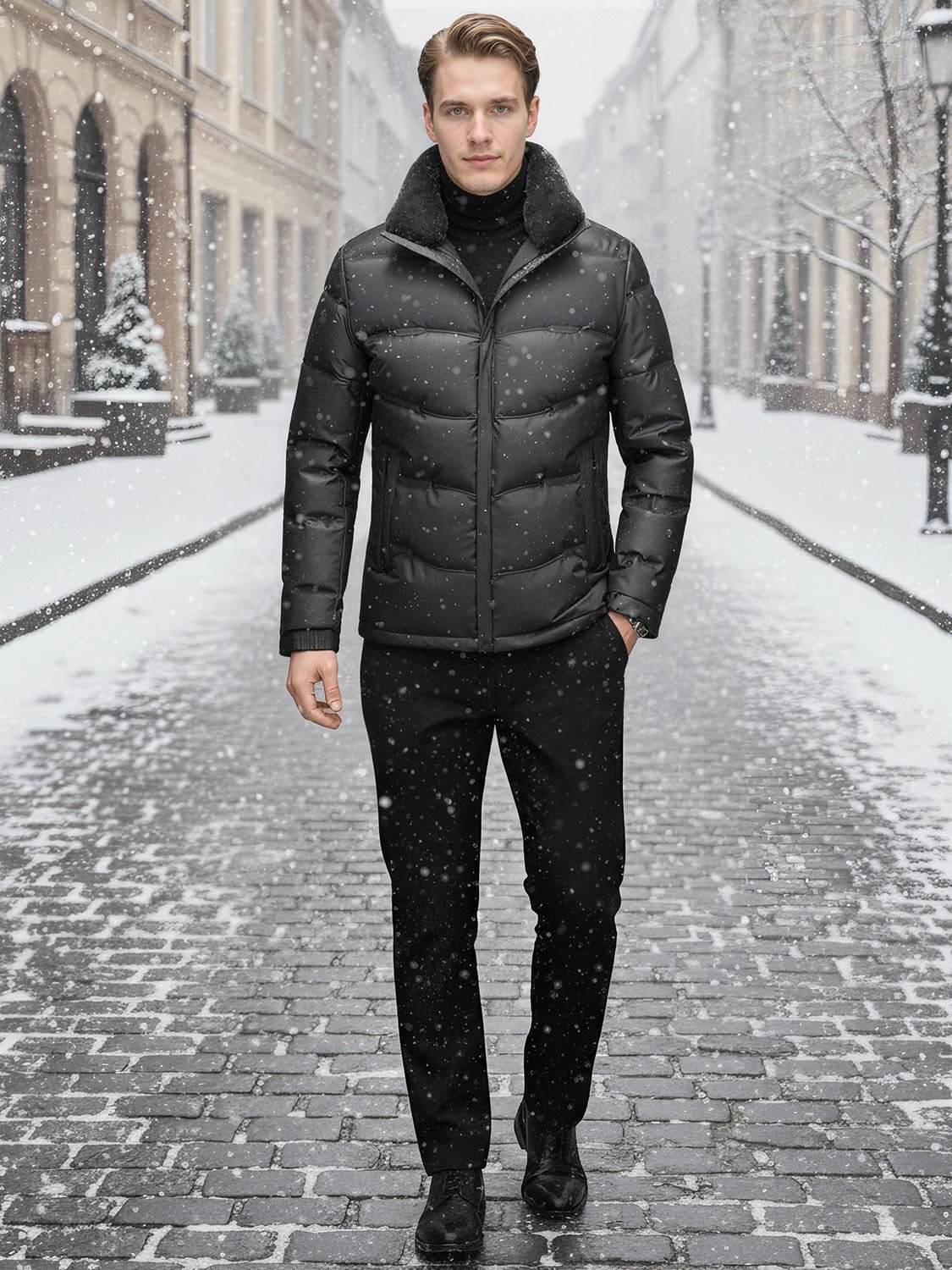 LÉONARD – Doudoune cuir homme luxe 6 luxury mens leather down jacket 8