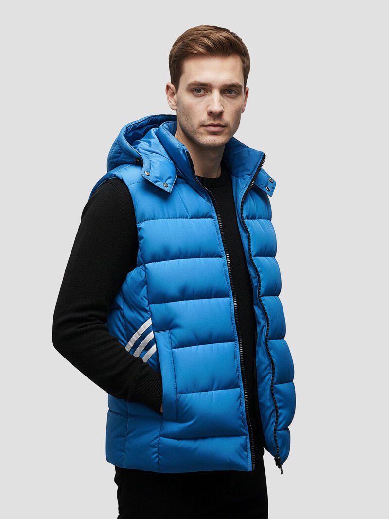 men's blue sport sleeveless down jacket